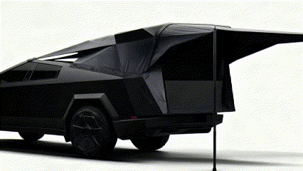 Cybertent Black with Extended Awning for Cybertruck