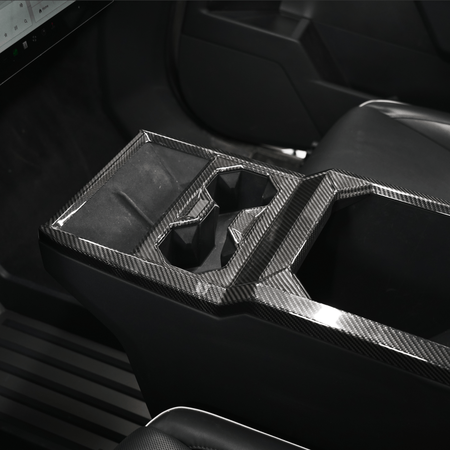 Cybertruck Real Carbon Fiber Front Drain Cup Panel(Glossy/Matte) - CyberGearcoCyberGear