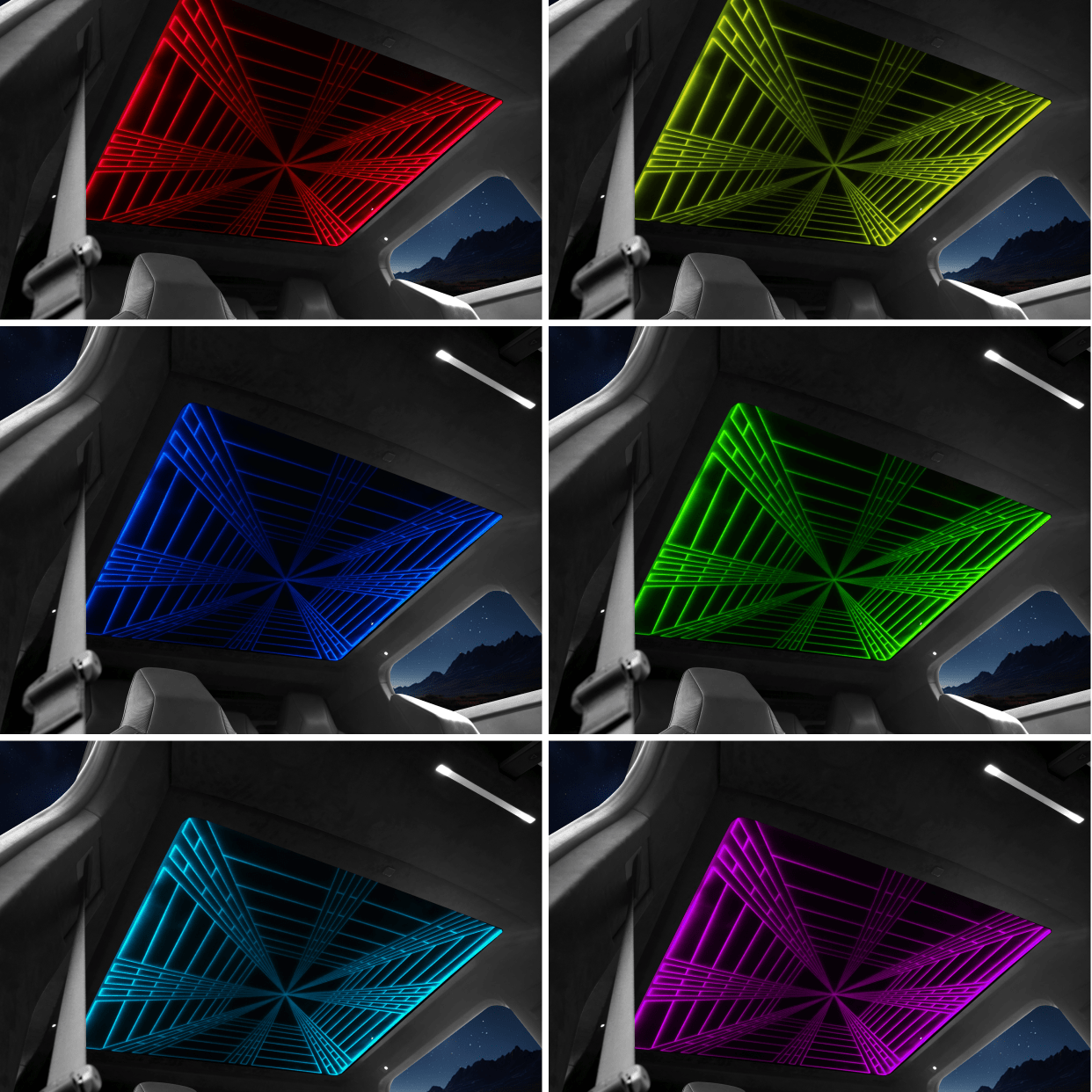 Cybertruck Starlight Sunshade Colorful Roof Ambient Lighting - CyberGearcoCyberGear