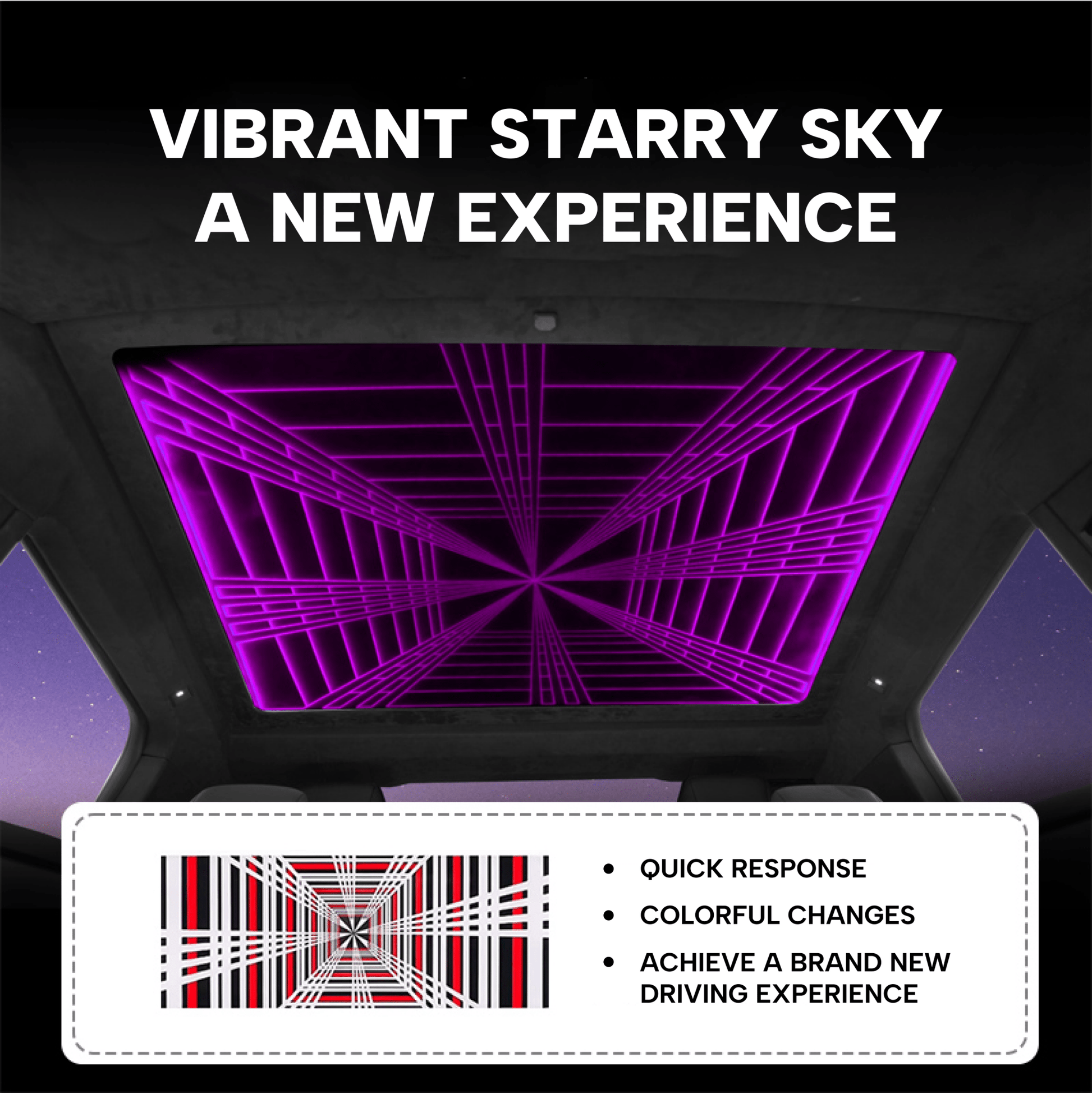 Cybertruck Starlight Sunshade Colorful Roof Ambient Lighting - CyberGearcoCyberGear