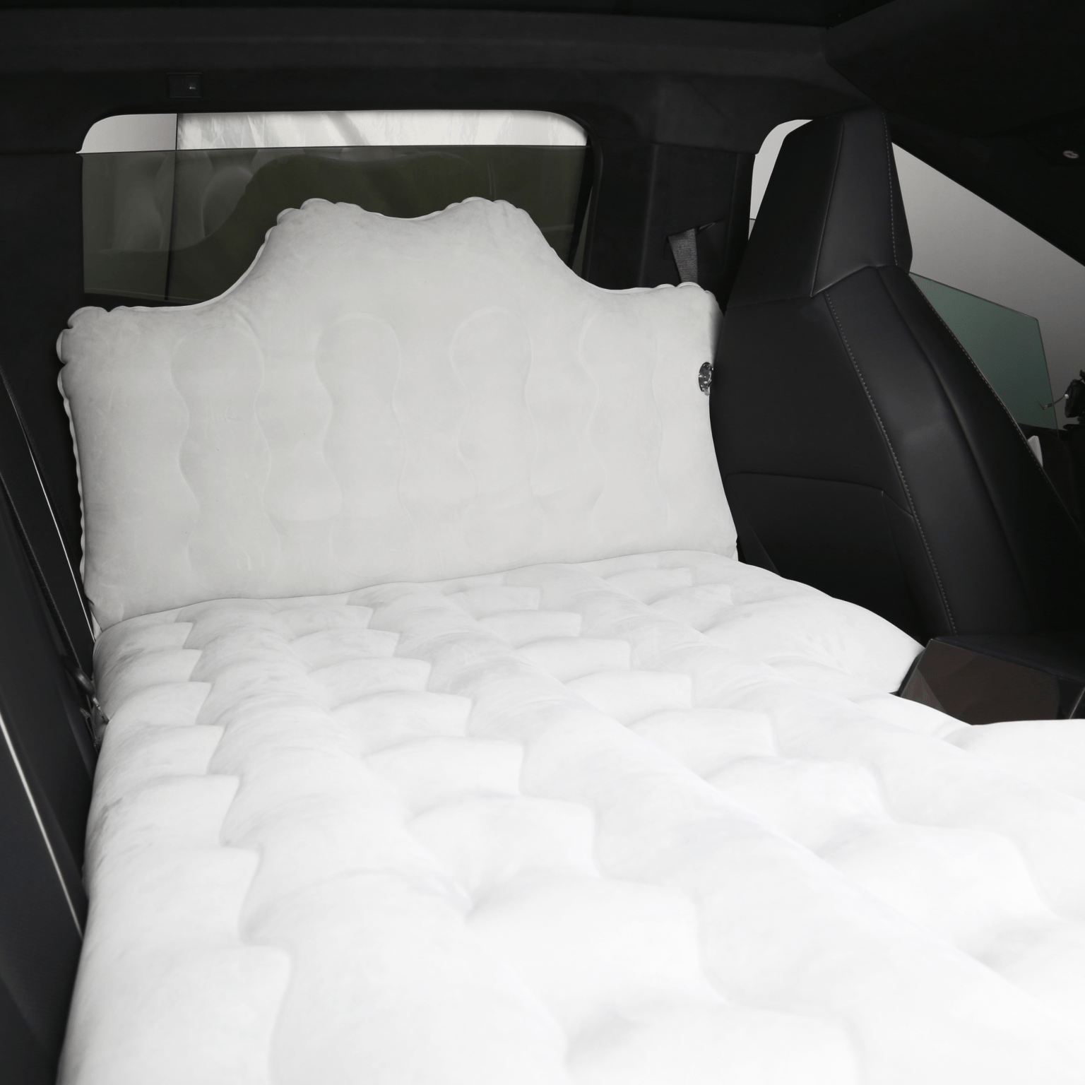cybertruck camping Tesla Cybertruck Inflatable Rear Seat Camping Air Mattress