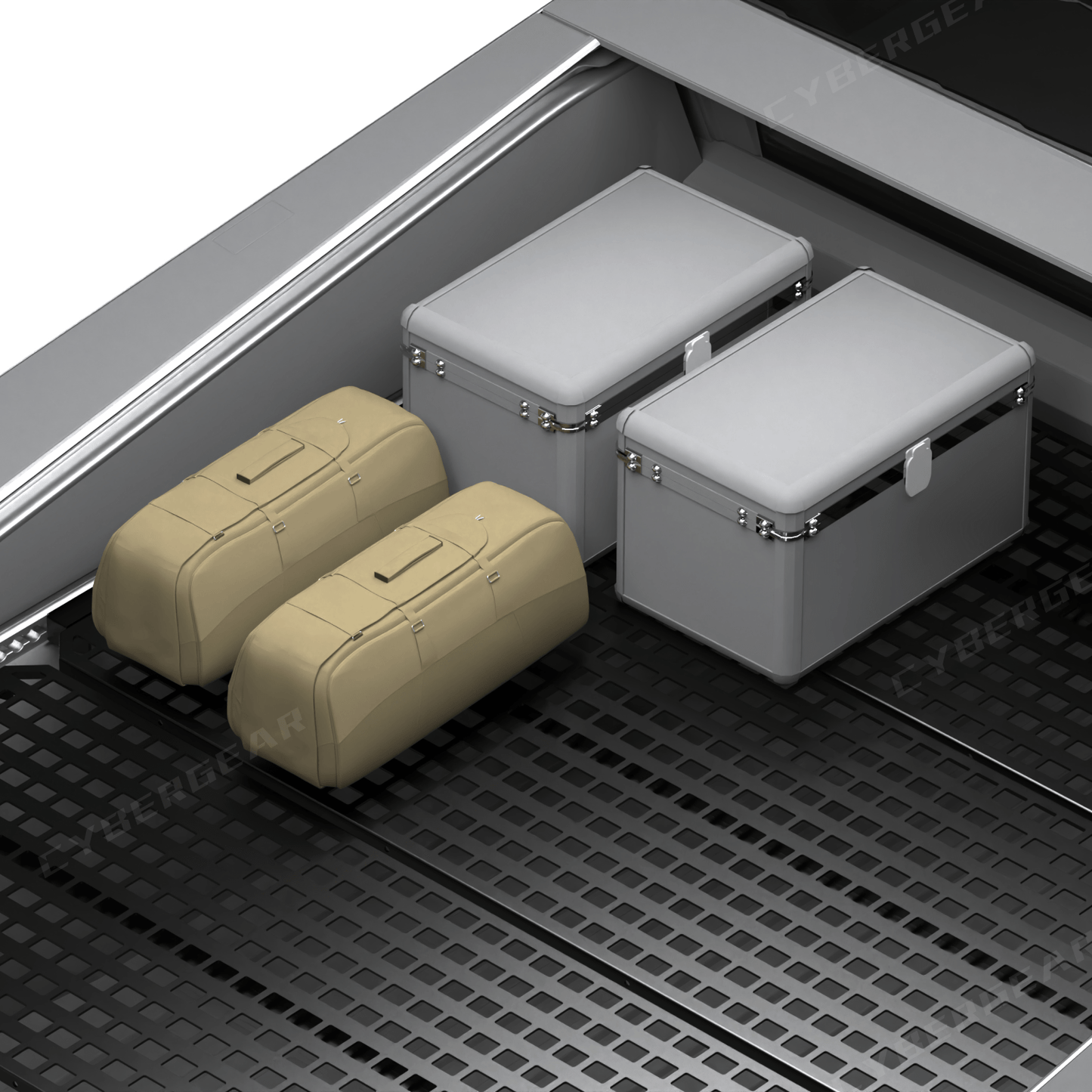 Tesla Cybertruck L - Track Molle Trunk Bed Shelf Level Molle Panels - CyberGearcoCyberGear