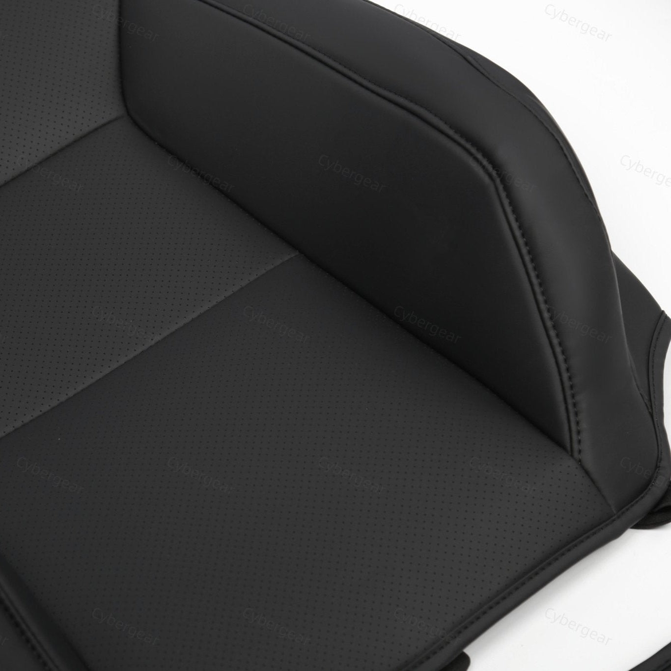 Tesla Cybertruck Seat Covers Leather Seat Protector Full Coverage(Black/White) - CyberGearcoCyberGear