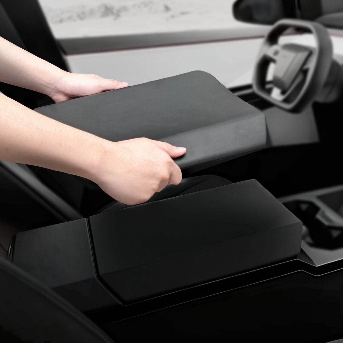 TPE Console Armrest Cover for Tesla Cybertruck - CyberGearcoCyberGear