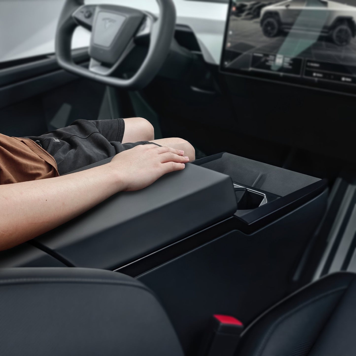 TPE Console Armrest Cover for Tesla Cybertruck - CyberGearcoCyberGear