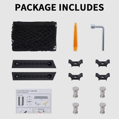 Tesla Cybertruck Front Trunk L-Track + Cargo Net