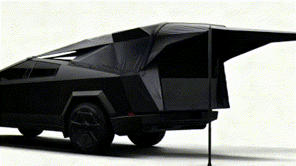 Cybertent Black with Extended Awning for Cybertruck