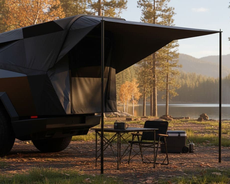 Cybertent Black with Extended Awning for Cybertruck - CyberGearcoCyberGear