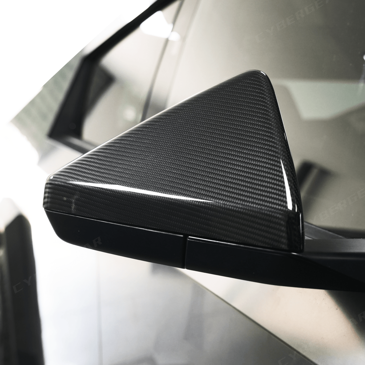 Cybertruck Real Carbon Fiber Side Mirror Cover Glossy Dry Carbon - CyberGearcoCyberGear