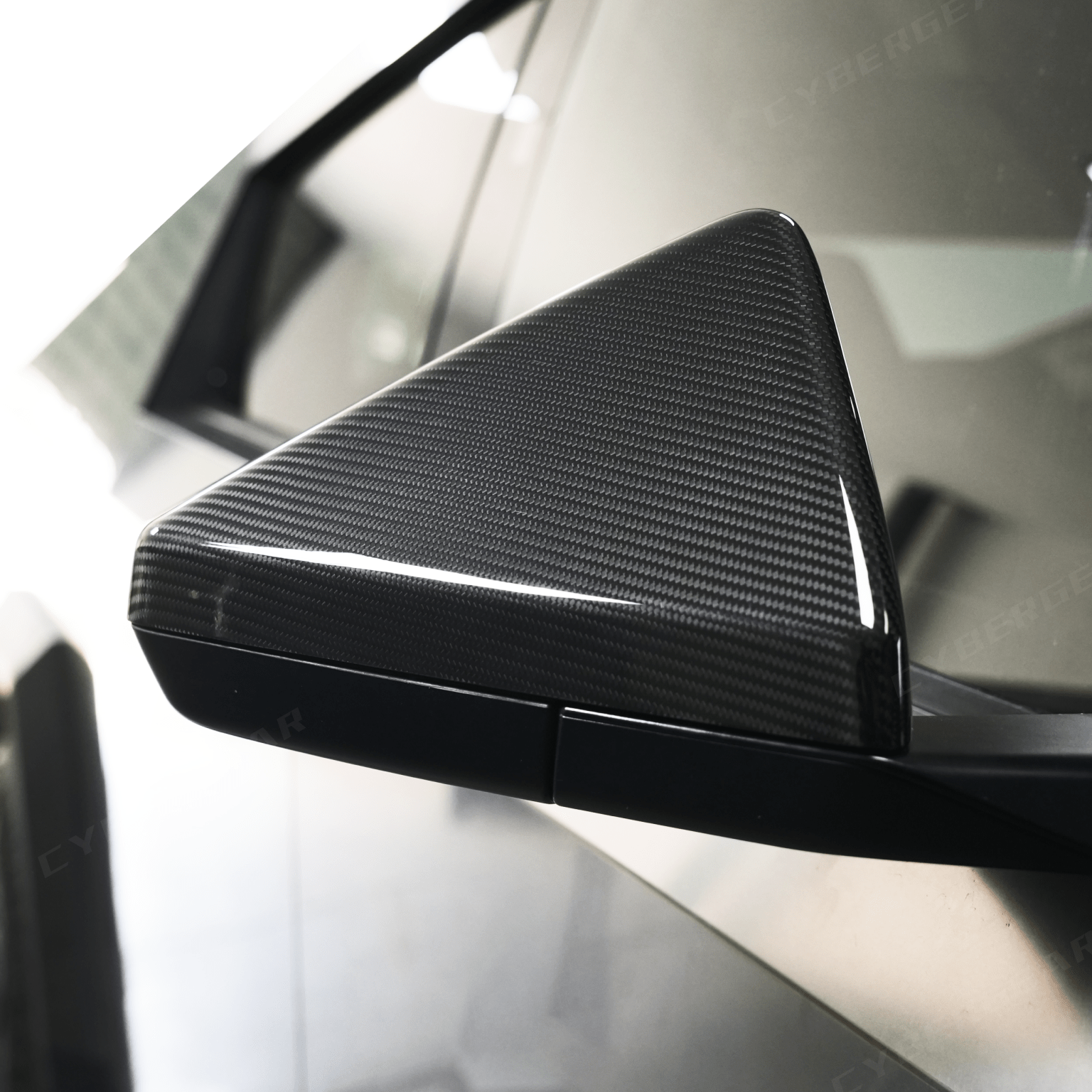 Cybertruck Real Carbon Fiber Side Mirror Cover Glossy Dry Carbon - CyberGearcoCyberGear