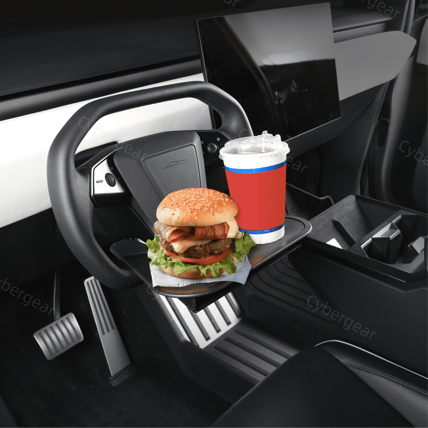 Removable Steering Wheel Tray for Cybertruck - CyberGearcoCyberGear
