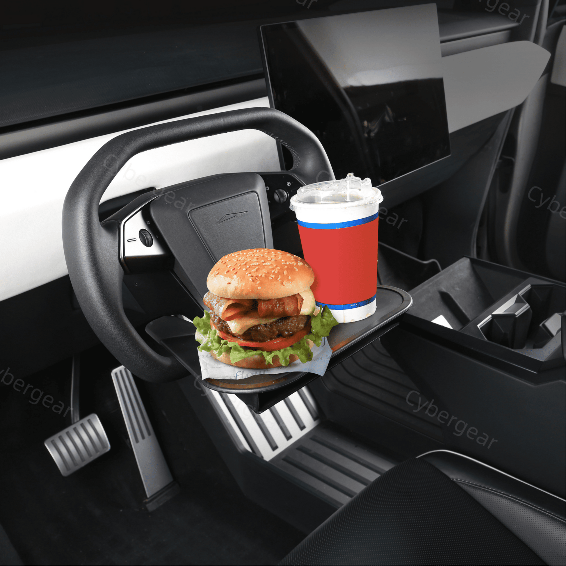 Removable Steering Wheel Tray for Cybertruck - CyberGearcoCyberGear