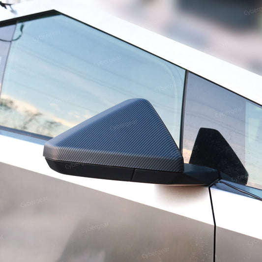 Tesla Cybertruck ABS Carbon Fiber Texture Side Mirror Cap Rearview Protective Cover Set of 2 - CyberGearcoCyberGear