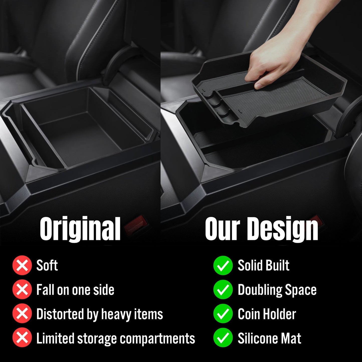 Tesla Cybertruck Center Console Organizer Storage Solution Set - CyberGearcoCyberGear