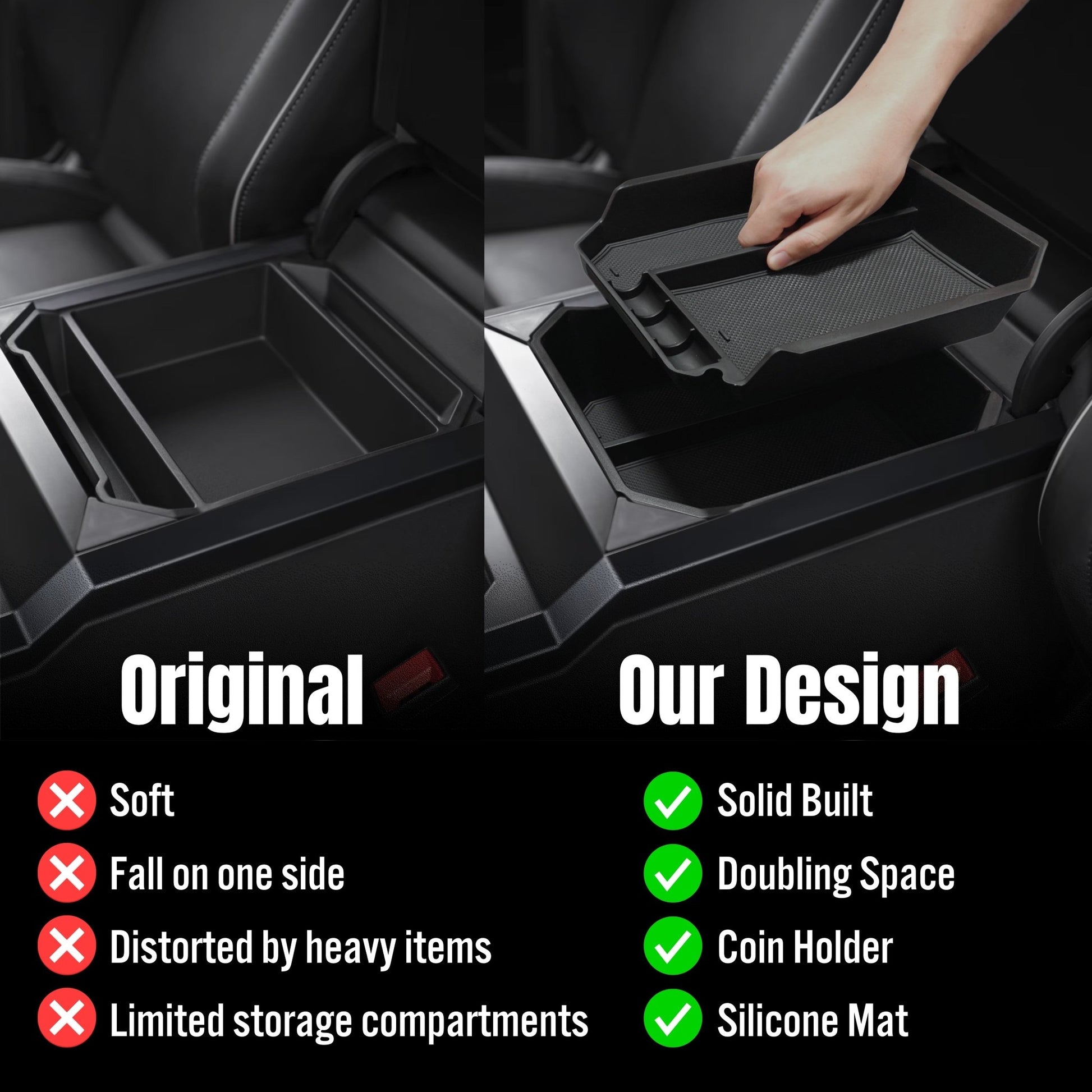 Tesla Cybertruck Center Console Organizer Storage Solution Set - CyberGearcoCyberGear