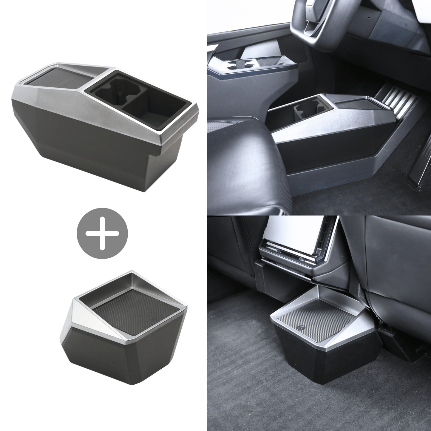 Tesla Cybertruck Center Floor Organizer & Trash Bin - CyberGearcoCyberGear