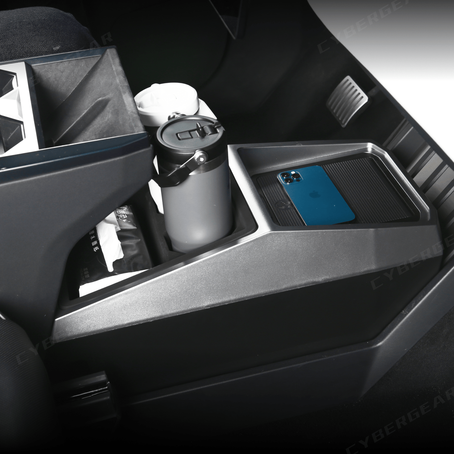 Tesla Cybertruck Center Floor Organizer & Trash Bin - CyberGearcoCyberGear