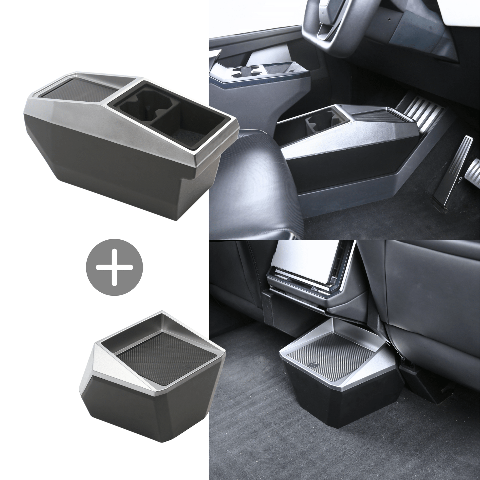 Tesla Cybertruck Center Floor Organizer & Trash Bin - CyberGearcoCyberGear
