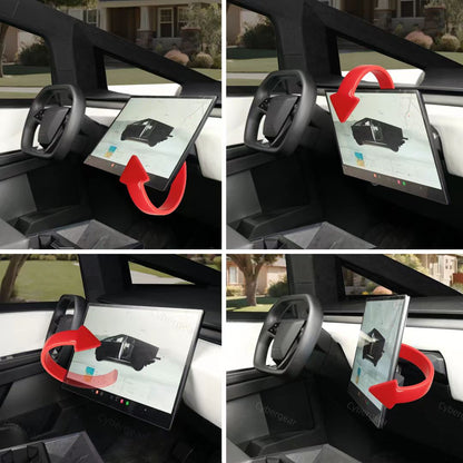 Tesla Cybertruck Dashboard Screen Swivel Tilt Mount Rotating Kit - CyberGearcoCyberGear