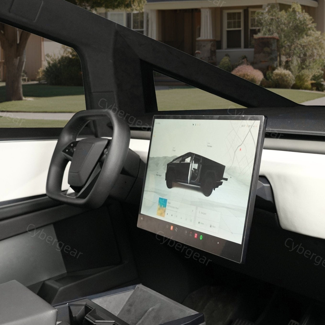 Tesla Cybertruck Dashboard Screen Swivel Tilt Mount Rotating Kit - CyberGearcoCyberGear