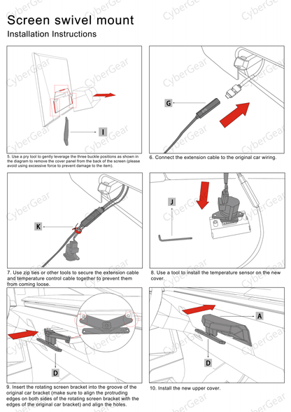 Tesla Cybertruck Dashboard Screen Swivel Tilt Mount Rotating Kit - CyberGearcoCyberGear