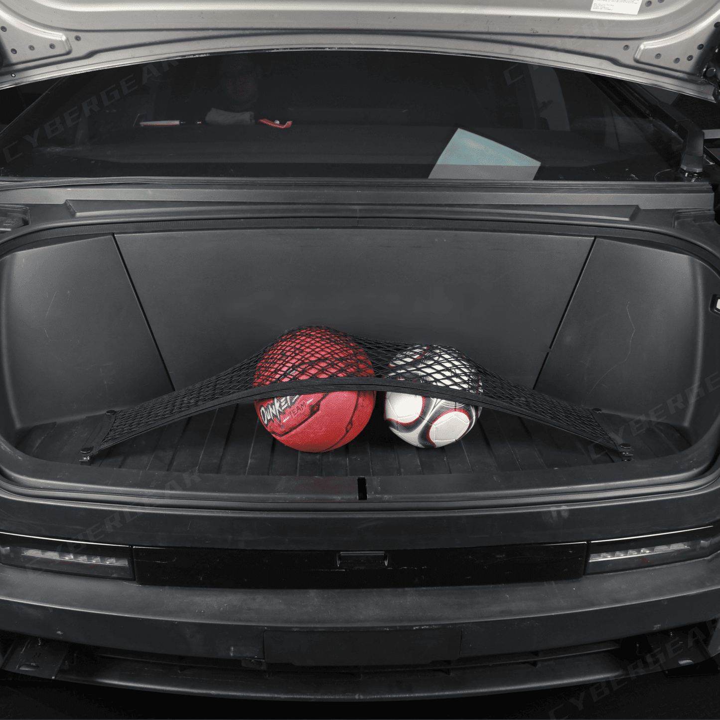 Tesla Cybertruck Front Trunk Anti - Roll L - Track Cargo Net - CyberGearcoCyberGear