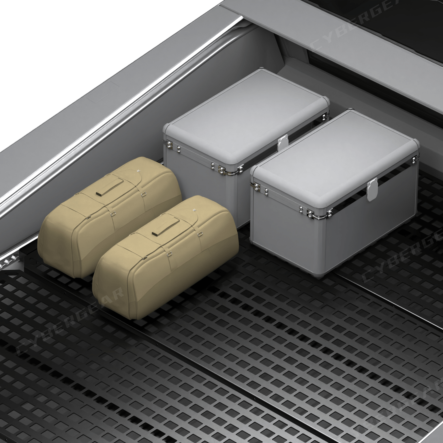 Tesla Cybertruck L - Track Molle Trunk Bed Shelf Level Molle Panels - CyberGearcoCyberGear